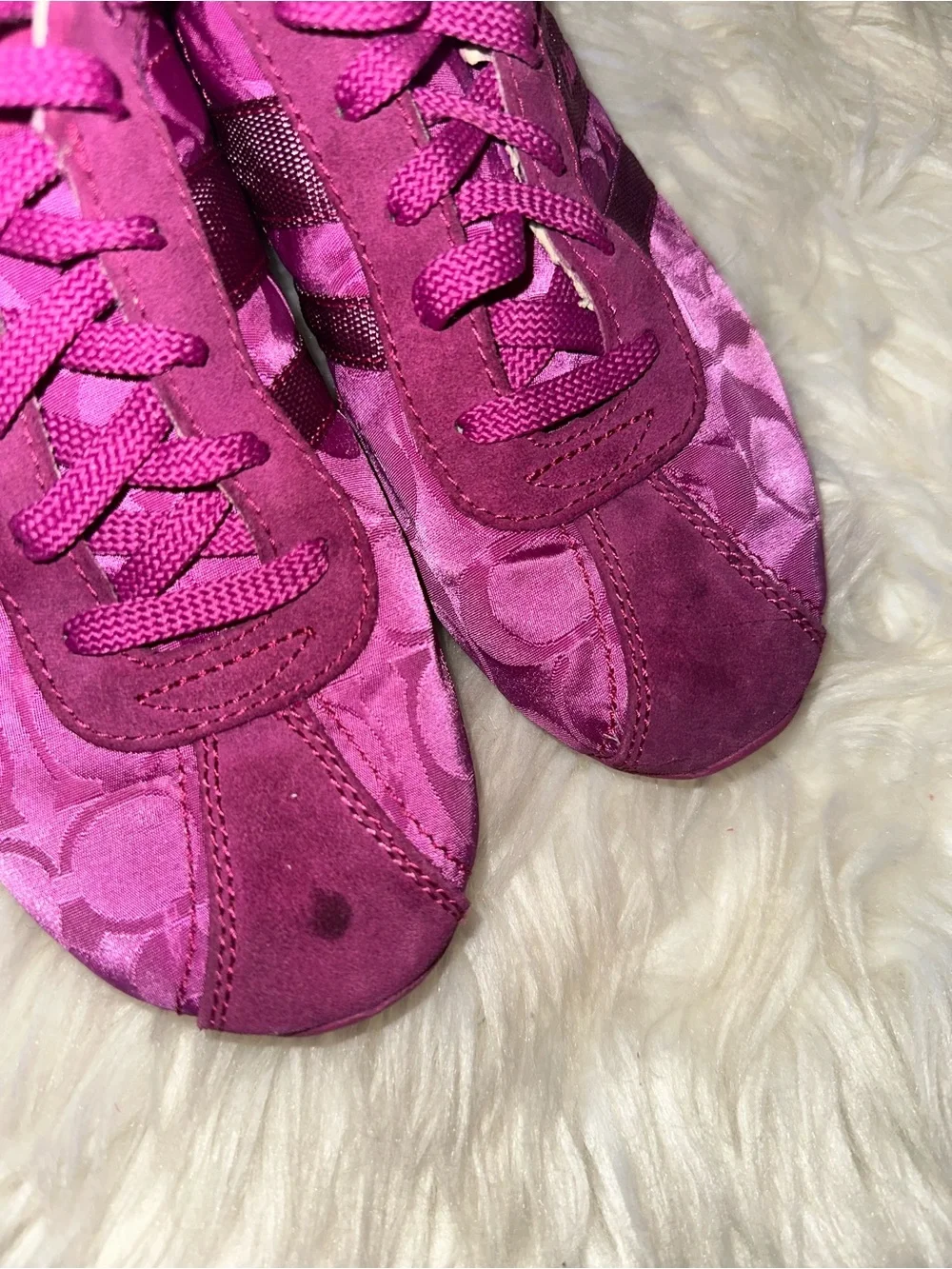Coach Magenta Signature Stripe Women's Sneakers